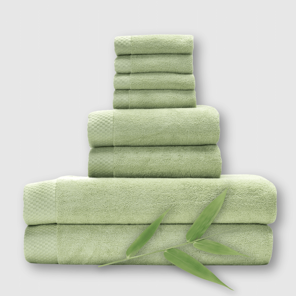Bamboo 8 Piece Towel Sets - Sage from BedVoyage