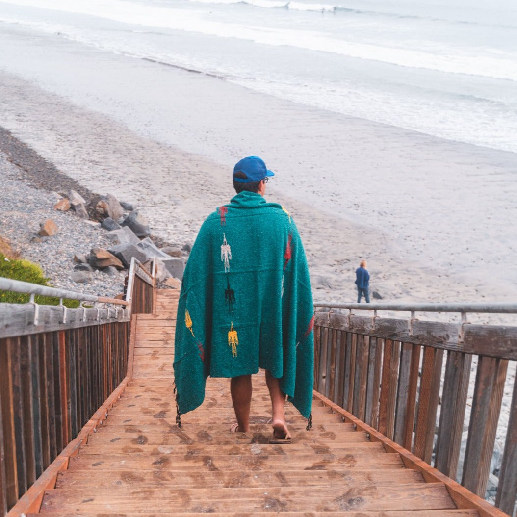 Turquoise Green Baja Thunderbird Blanket from West Path