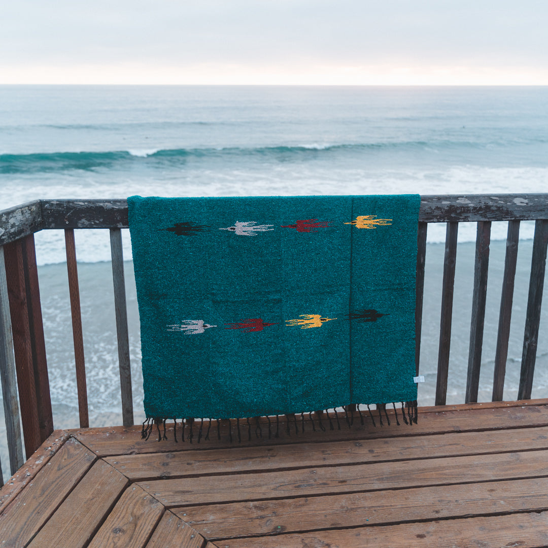 Turquoise Green Baja Thunderbird Blanket from West Path
