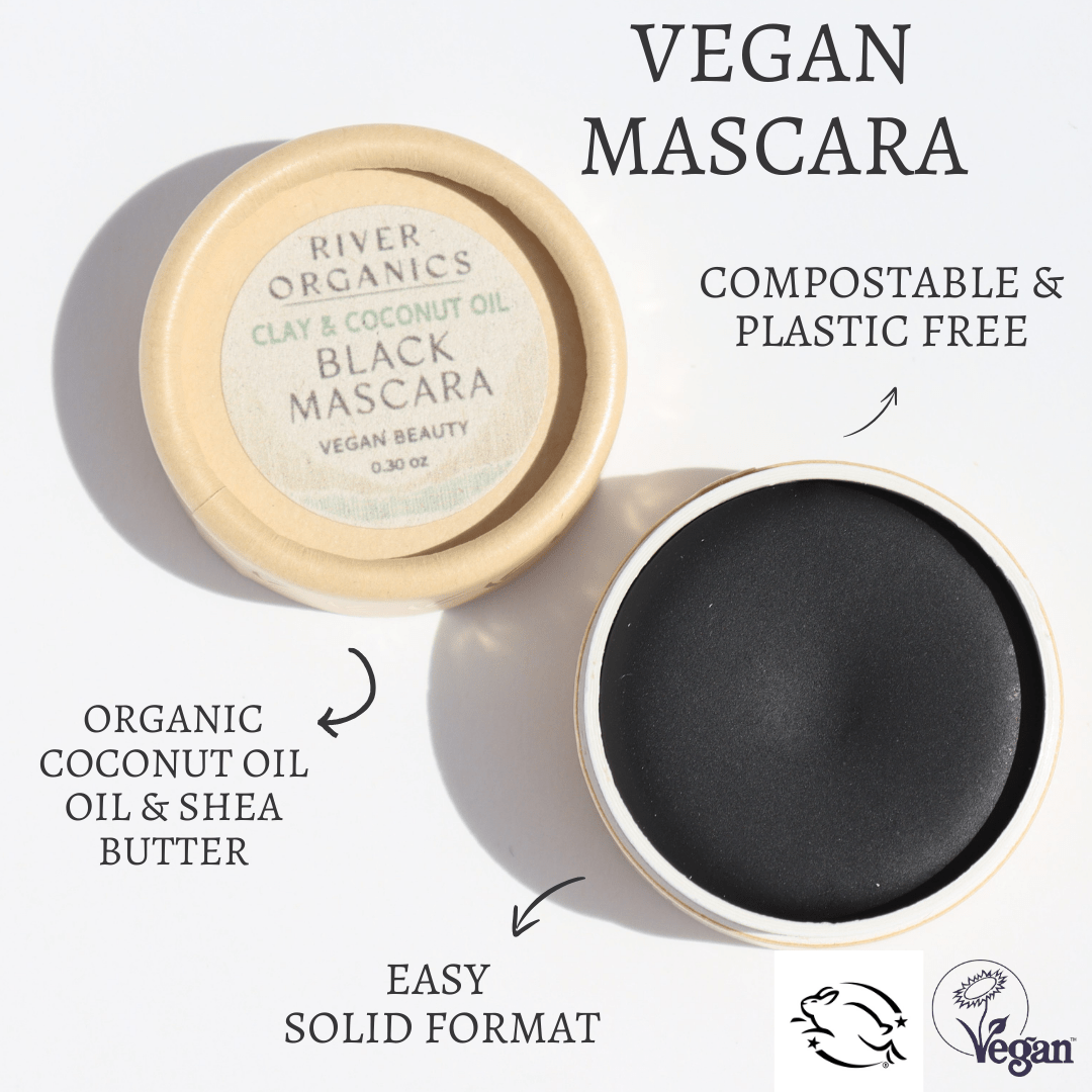 Black Vegan Zero-Waste Mascara From River Organics