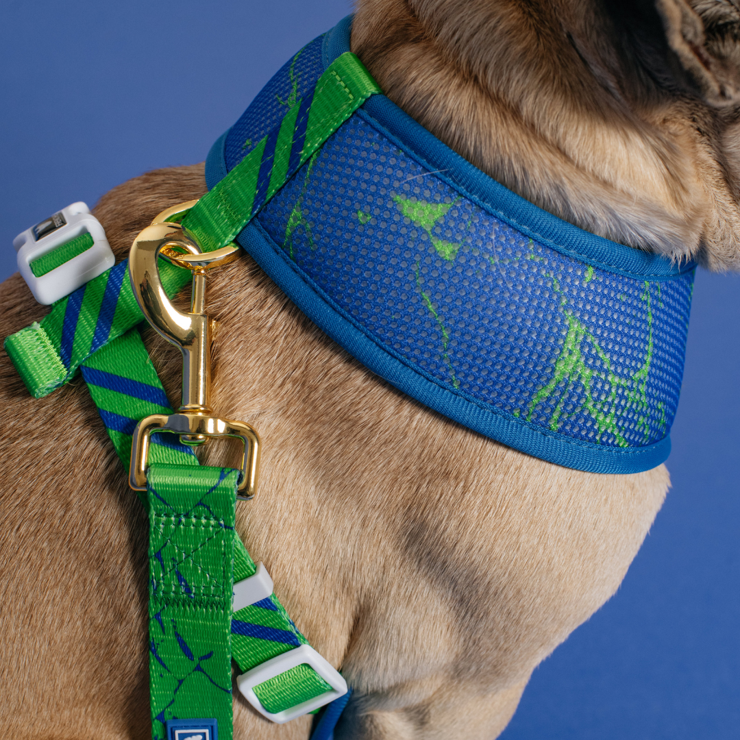 Frenchie Duo Reversible Harness - Green Marble from Frenchie Bulldog