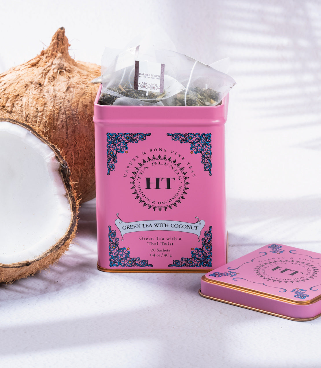Green Tea with Coconut, HT Tin of 20 Tea Sachets from Harney & Sons Fine Teas