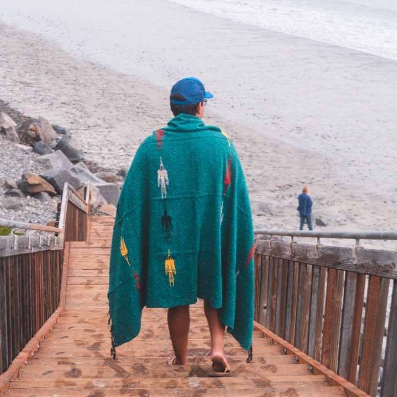 Turquoise Green Baja Thunderbird Blanket from West Path