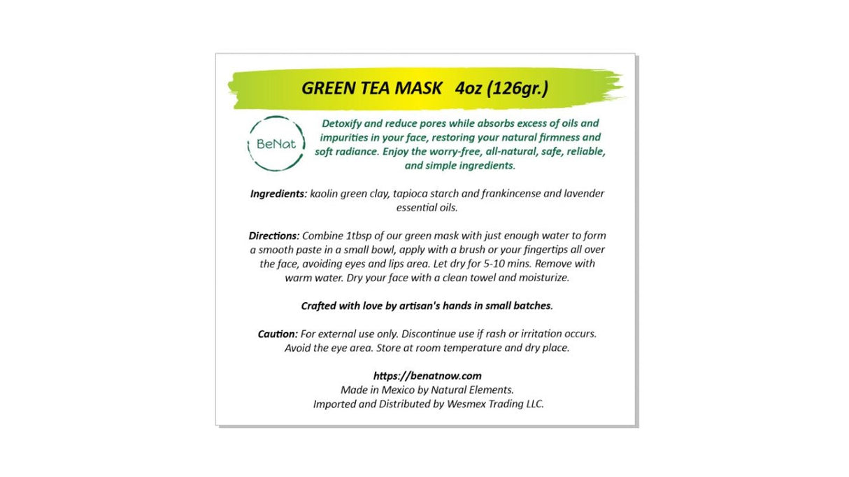 Green Clay Mask from BeNat