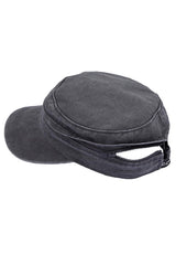 C.C Convertible Denim Army Zipper Cap Sun Visor from Madeline Love