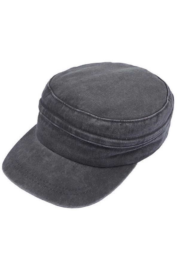 C.C Convertible Denim Army Zipper Cap Sun Visor from Madeline Love