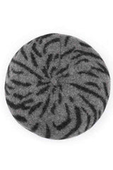 C.C Zebra Wool Beret Beanie from Madeline Love