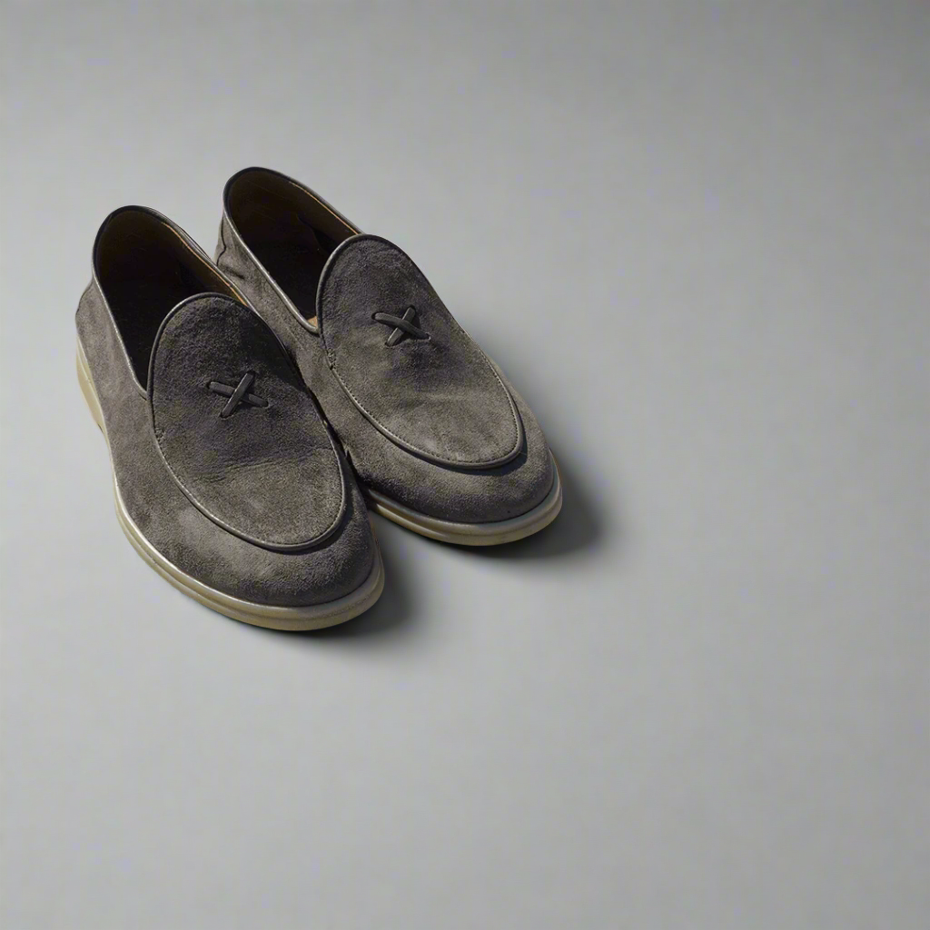 Men's Grigio Suede Viaggio Loafer From Del Toro Shoes