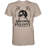 Groomed Violently Skull Men's T-Shirt From Combat Iron Apparel
