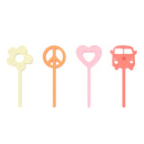 Groovy Retro Acrylic Cupcake Toppers, Set of 12 from The Cotton & Canvas Co.