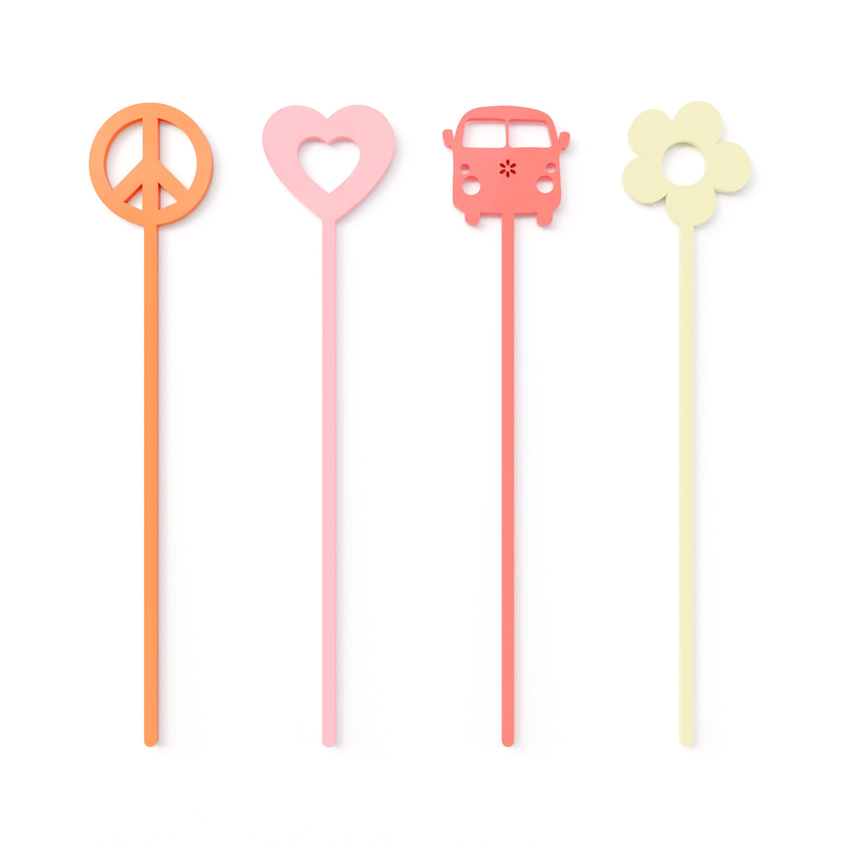Groovy Retro Acrylic Drink Stirrers, Set of 12 from The Cotton & Canvas Co.
