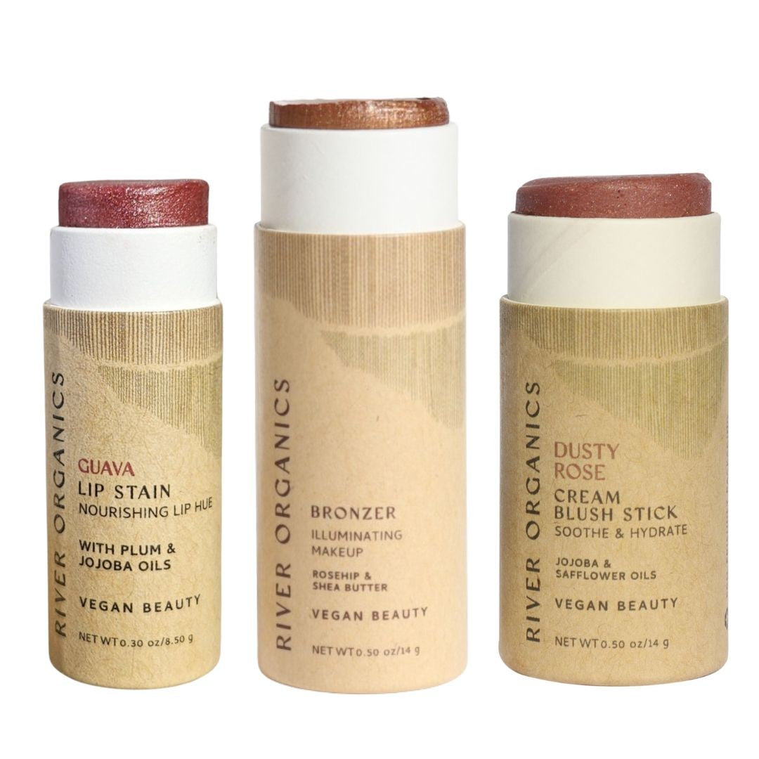 Lip + Highlighter + Blush Set from River Organics