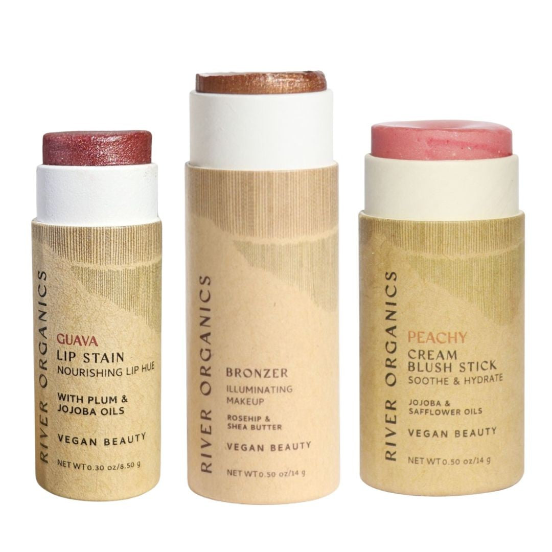 Lip + Highlighter + Blush Set from River Organics