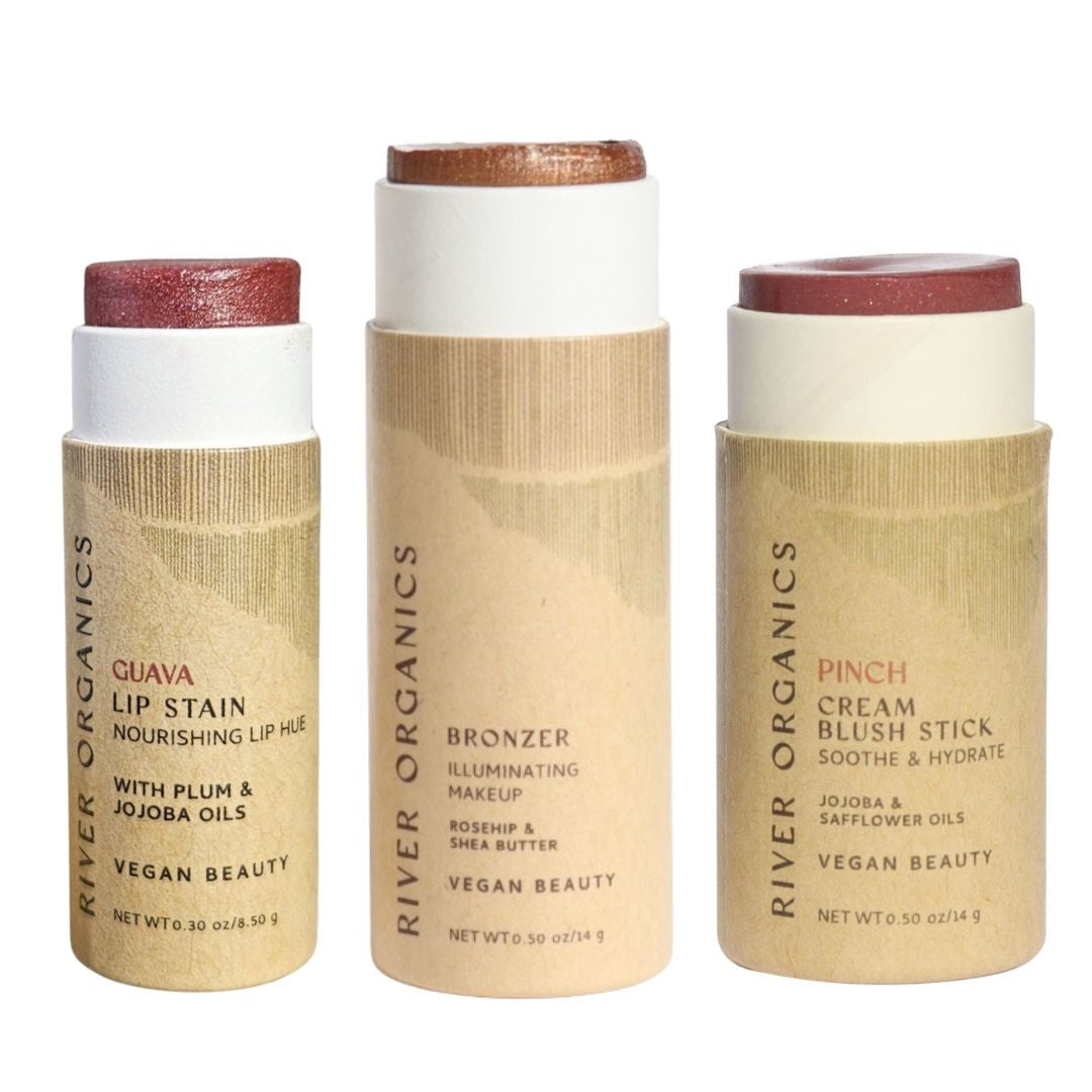 Lip + Highlighter + Blush Set from River Organics