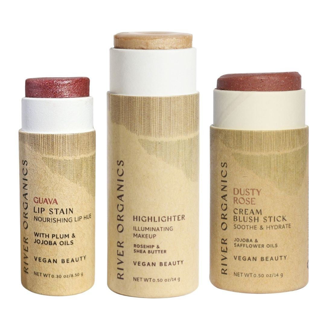 Lip + Highlighter + Blush Set from River Organics