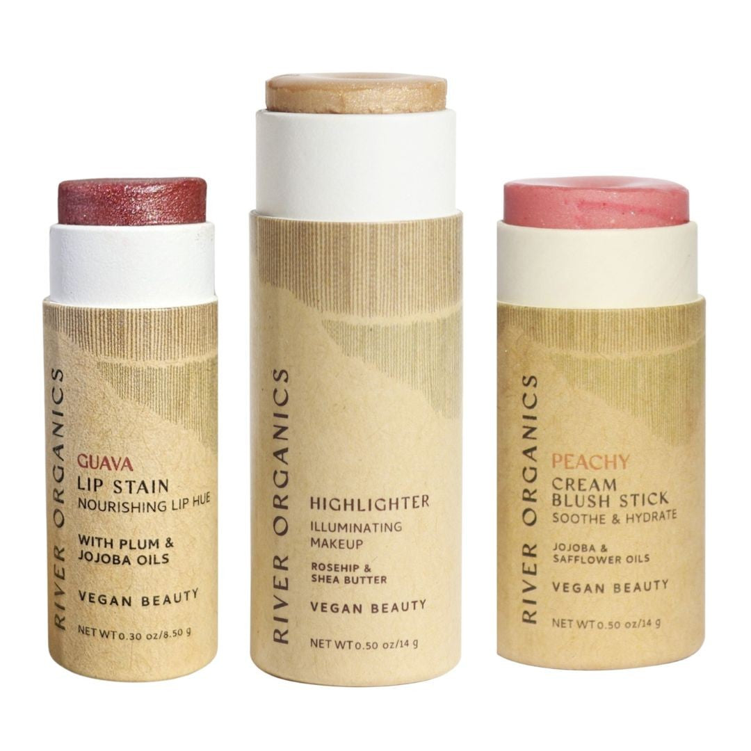 Lip + Highlighter + Blush Set from River Organics