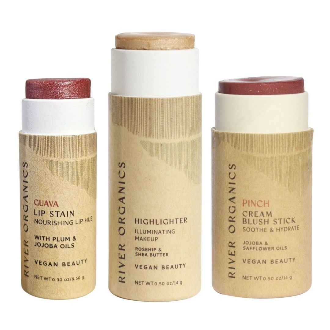 Lip + Highlighter + Blush Set from River Organics