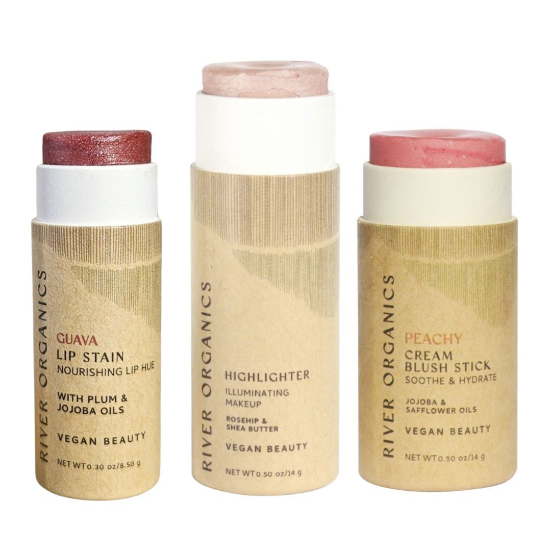 Lip + Highlighter + Blush Set from River Organics
