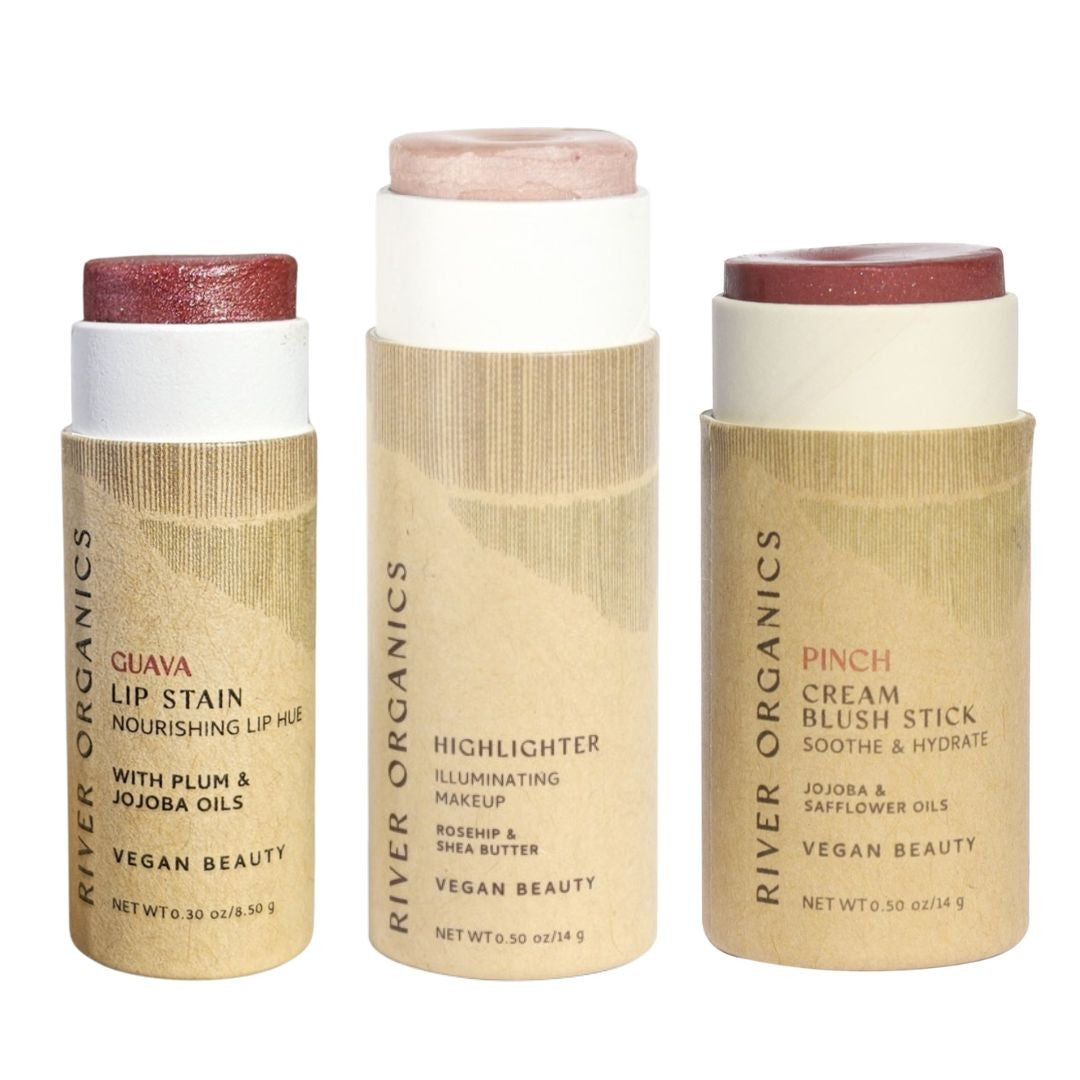 Lip + Highlighter + Blush Set from River Organics