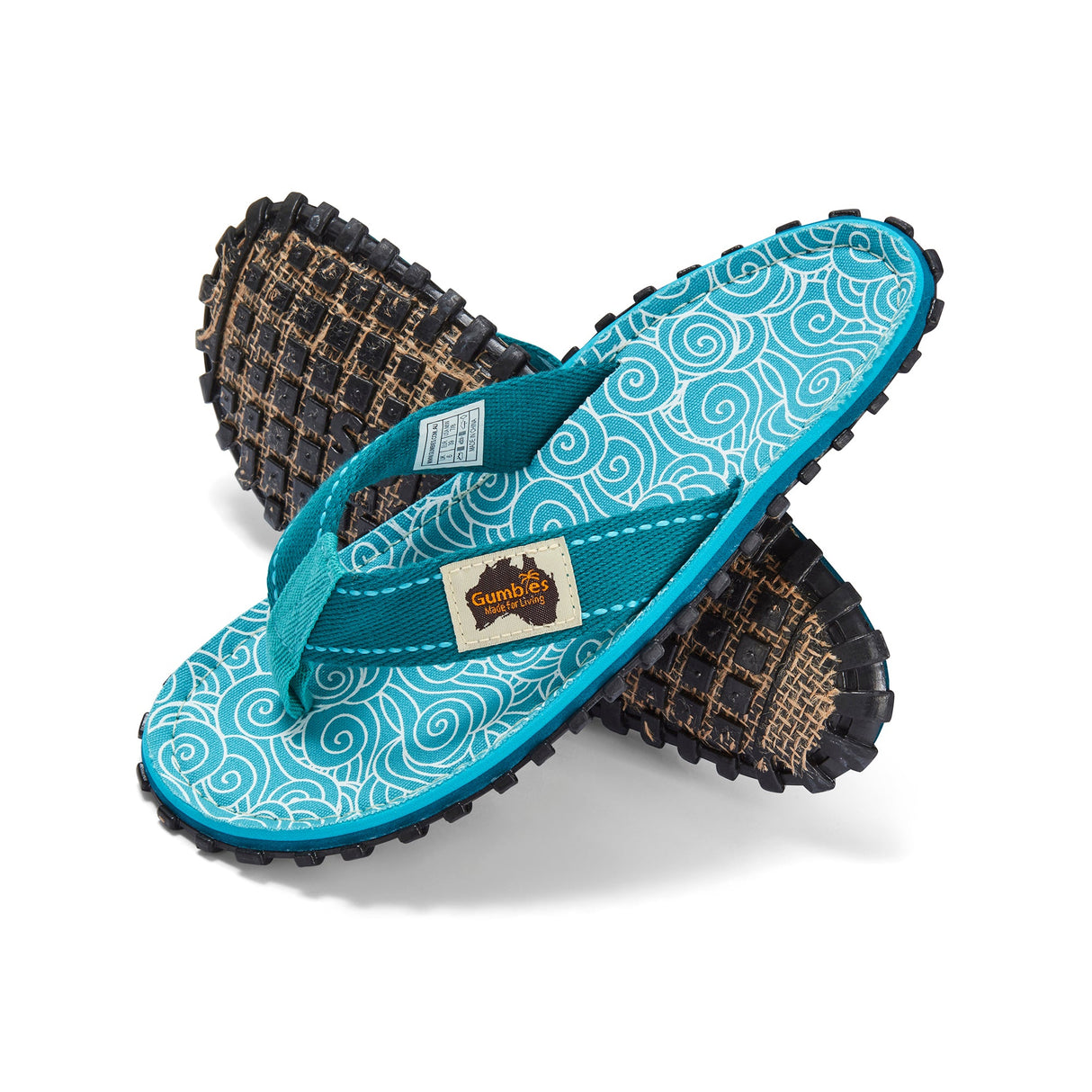 Islander Flip-Flops - Women's - Turquoise Swirls from Gumbies USA