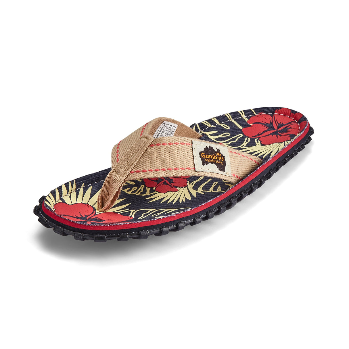 Islander Flip-Flops - Men's - Denim Hibiscus From Gumbies USA