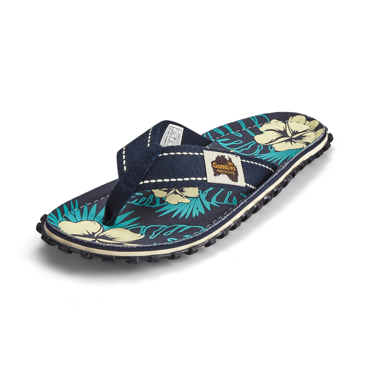 Islander Flip-Flops - Men's - Blue Hibiscus From Gumbies USA