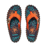Islander Flip-Flops - Men's - Orange Hibiscus from Gumbies USA