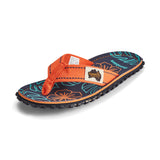 Islander Flip-Flops - Men's - Orange Hibiscus from Gumbies USA