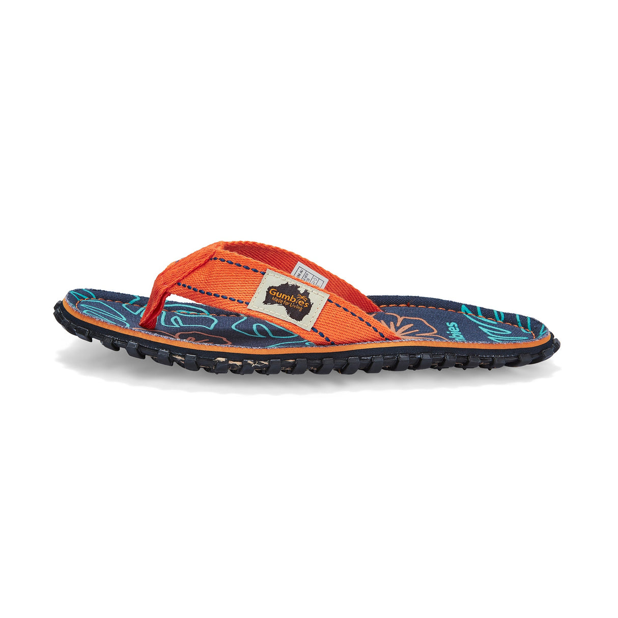 Islander Flip-Flops - Men's - Orange Hibiscus from Gumbies USA