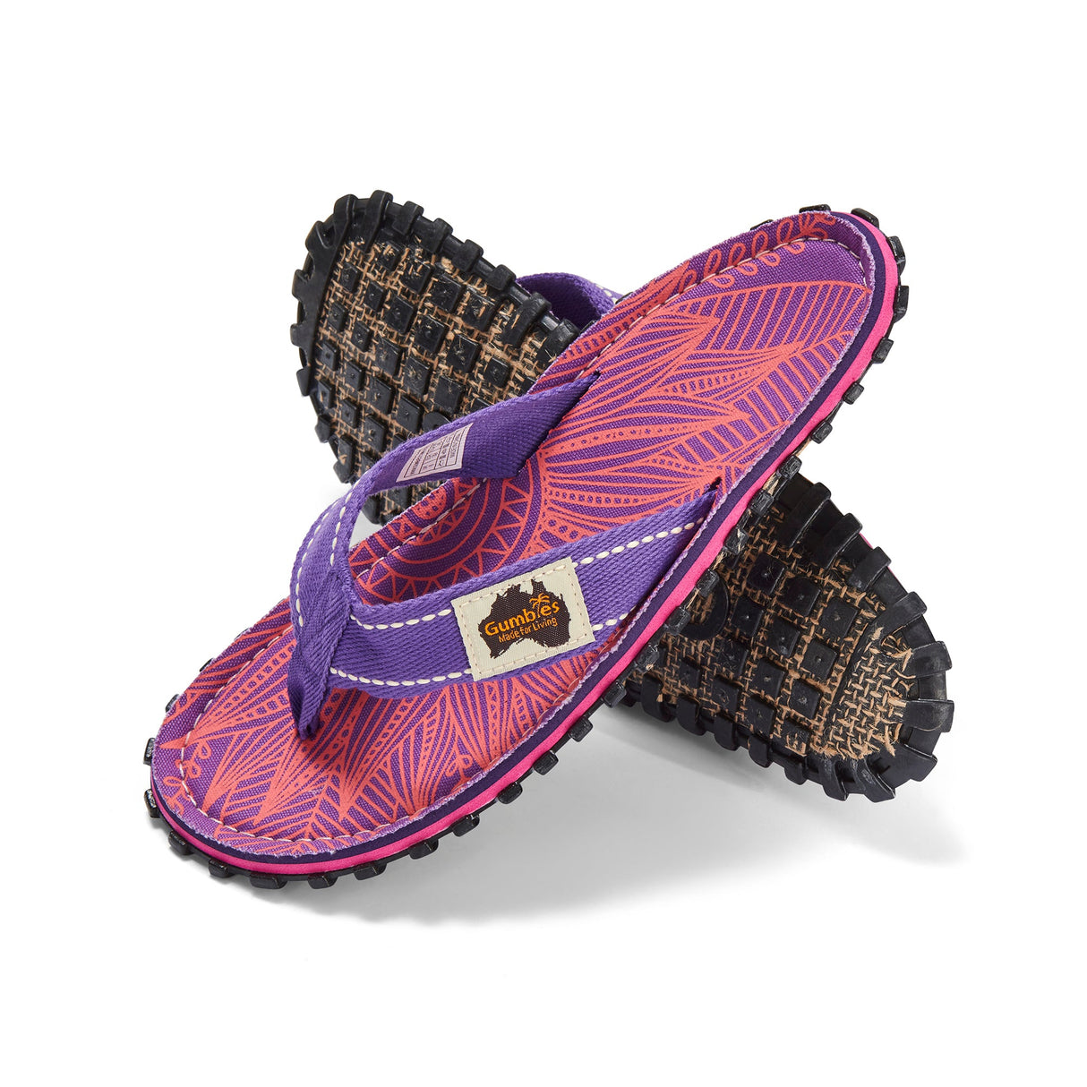 Islander Flip-Flops - Women's - Purple Sunflower from Gumbies USA