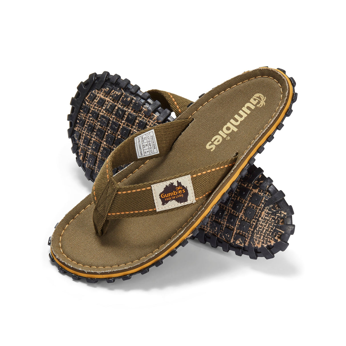Islander Flip-Flops - Men's - Classic Khaki From Gumbies USA