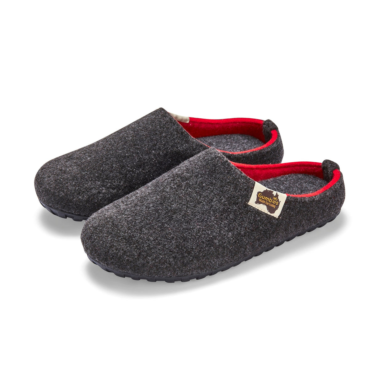 Outback Slippers - Women's - Charcoal & Red from Gumbies USA