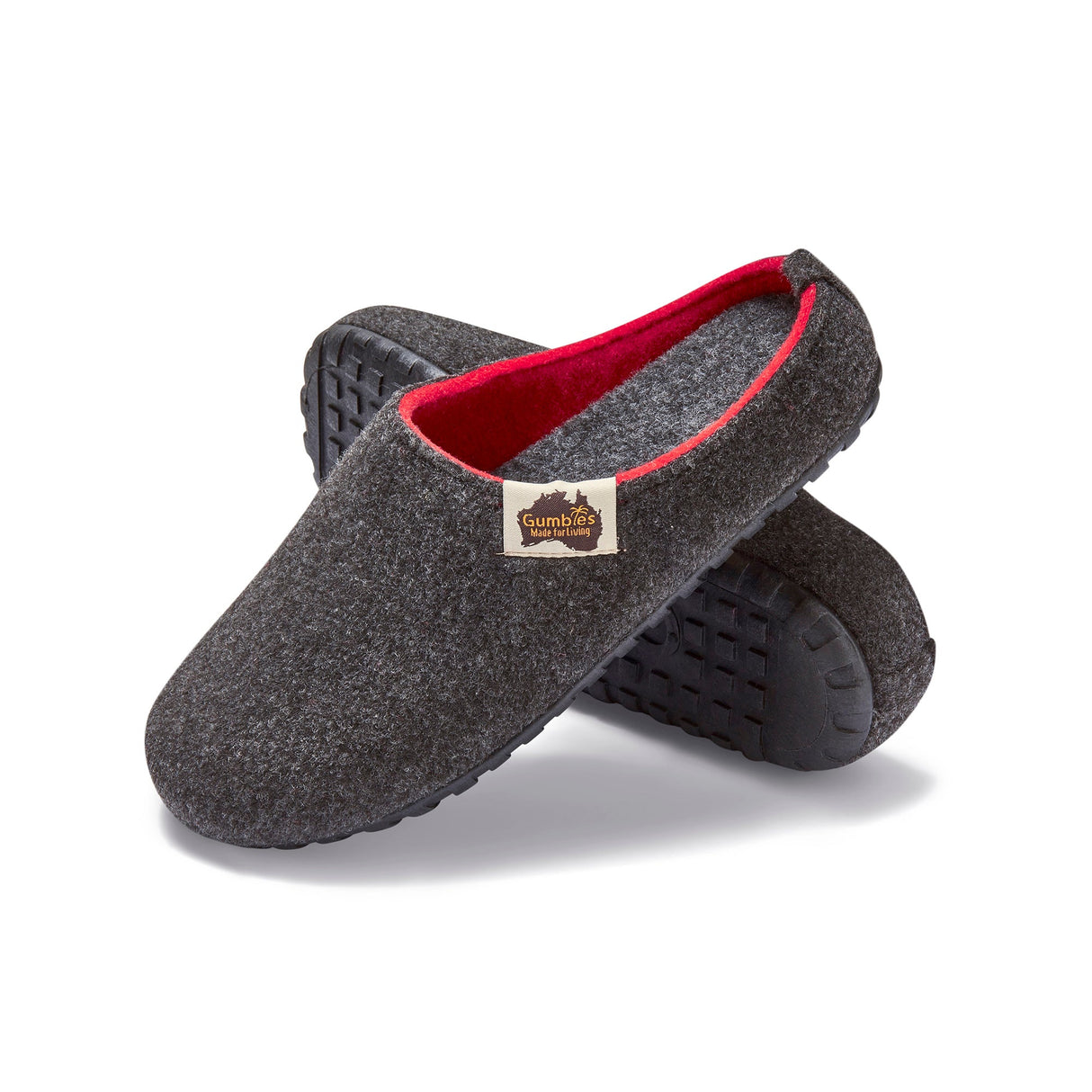 Outback Slippers - Women's - Charcoal & Red from Gumbies USA