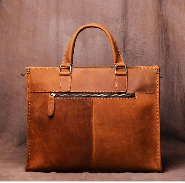 The Dagmar Leather Briefcase | Vintage Leather Messenger Bag from STEEL HORSE LEATHER