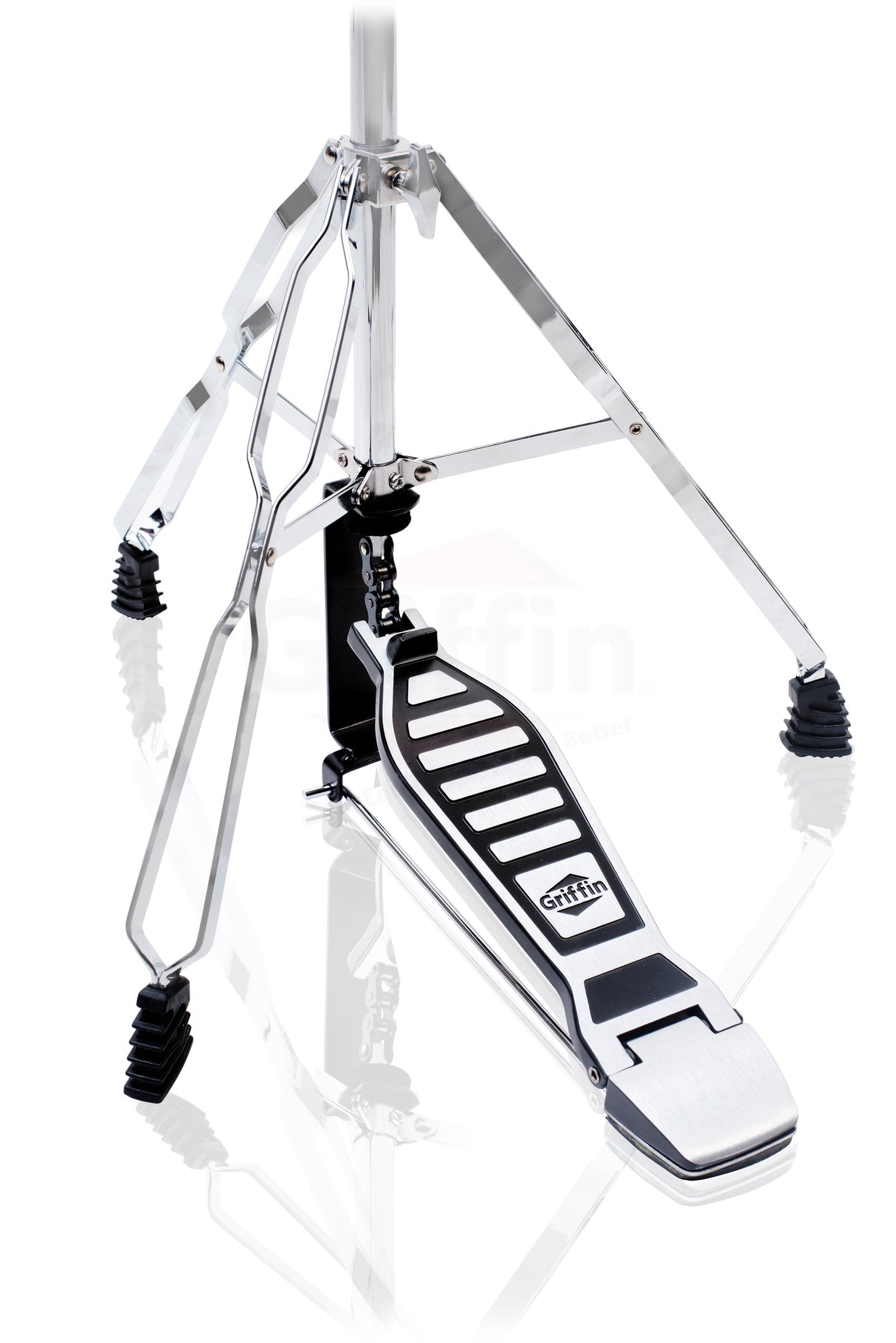 2-PACK Drum Hardware Set- Hi-Hat Stand & Snare Drum Stand by GRIFFIN | Hi Hat Cymbal Pedal With Pull Chain | Chrome Double Braced Kit | Mount Basket for Standard Snares, Tom Drums & Practice Pad from GeekStands.com