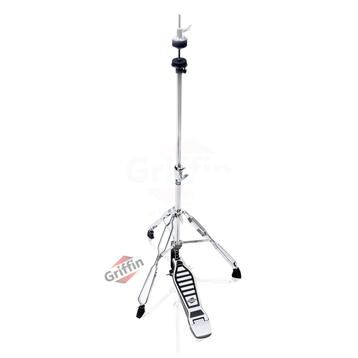 Deluxe Hi-Hat Stand by GRIFFIN - Hi Hat Cymbal Pedal With Drum Key - HiHat Mount Chrome Legs from GeekStands