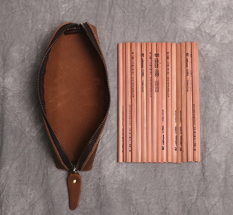 The Paavo Leather Pen Case | Leather Makeup Pouch from STEEL HORSE LEATHER