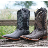 Black Caiman Belly Print Men's Cowboy Boots H4001 from Soto Boots