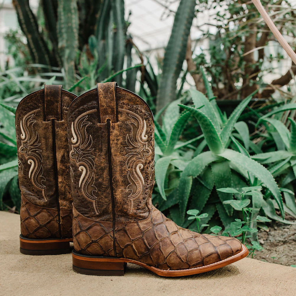 Soto Boots Men's Pirarucu Print Cowboy Boots H4015 from Soto Boots