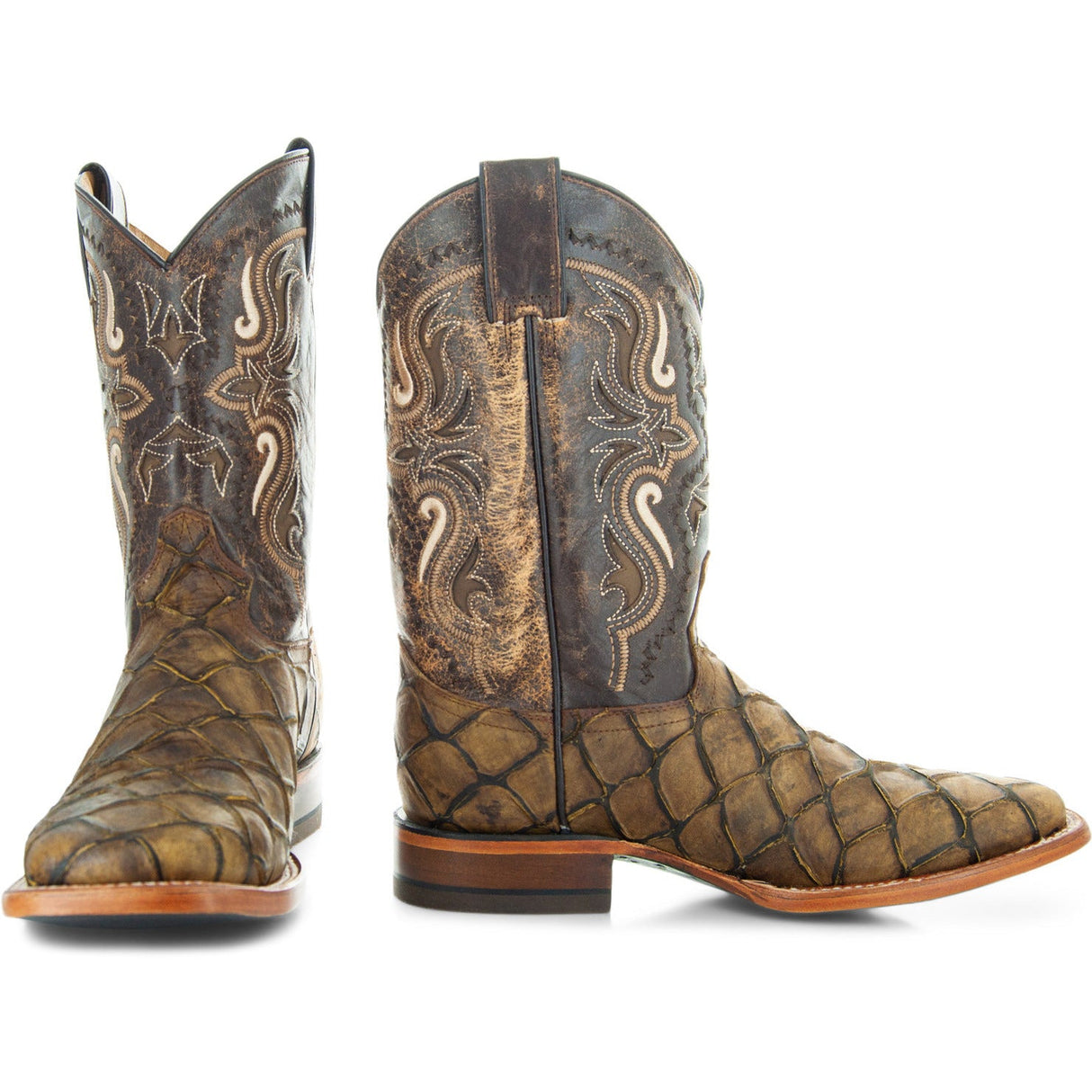 Soto Boots Men's Pirarucu Print Cowboy Boots H4015 from Soto Boots