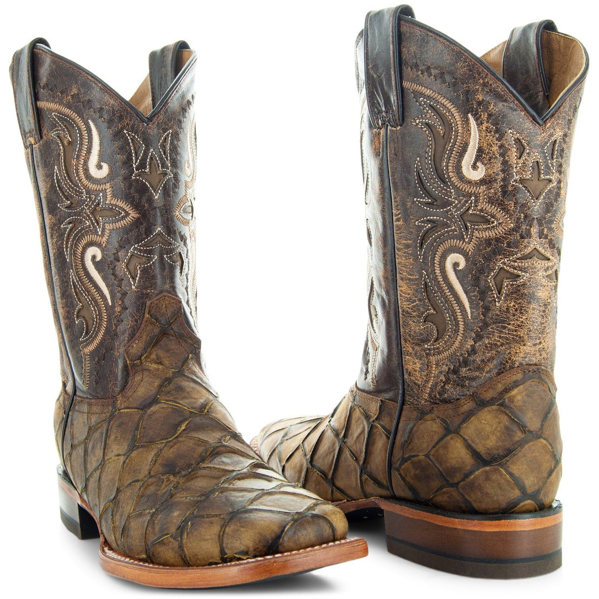 Soto Boots Men's Pirarucu Print Cowboy Boots H4015 from Soto Boots