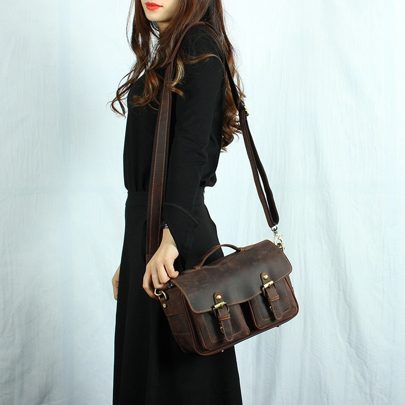 The Faust Leather Camera Bag | Crossbody Vintage Camera Messenger Bag from STEEL HORSE LEATHER