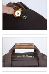 The Gaetano | Large Leather Backpack Camera Bag with Tripod Holder from STEEL HORSE LEATHER