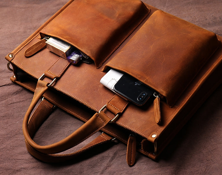 The Dagmar Leather Briefcase | Vintage Leather Messenger Bag from STEEL HORSE LEATHER