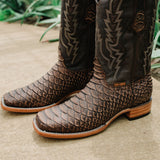 Soto Boots Mens Brown Python Print Boots H50032 from Soto Boots