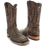 Soto Boots Mens Tan Python Print Boots H50032 from Soto Boots