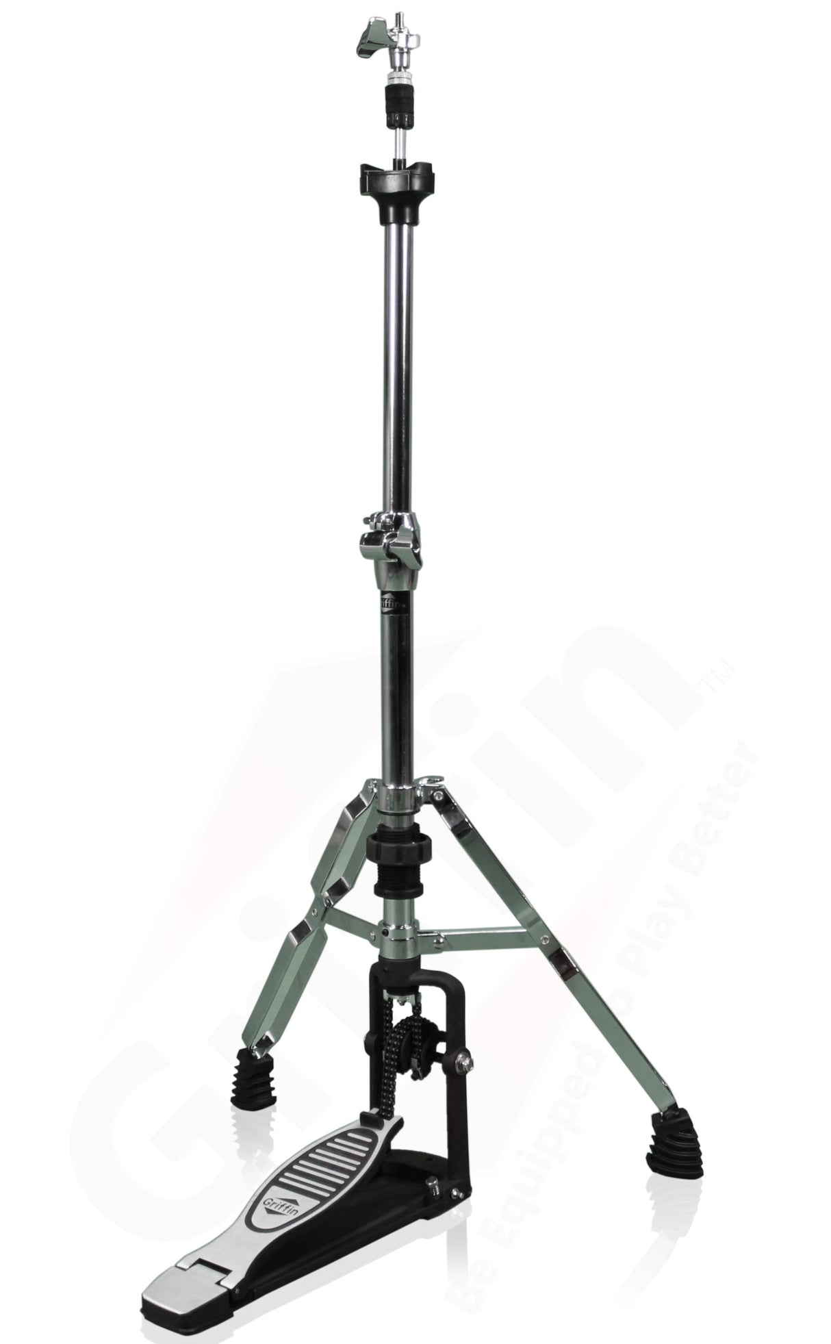 Two Leg Hi-Hat Stand by GRIFFIN - Premium Heavy Duty Hihat Cymbal Foot Pedal with Drum Key - Folding Two Leg Style Converts to a No Leg High Hat Mount from GeekStands