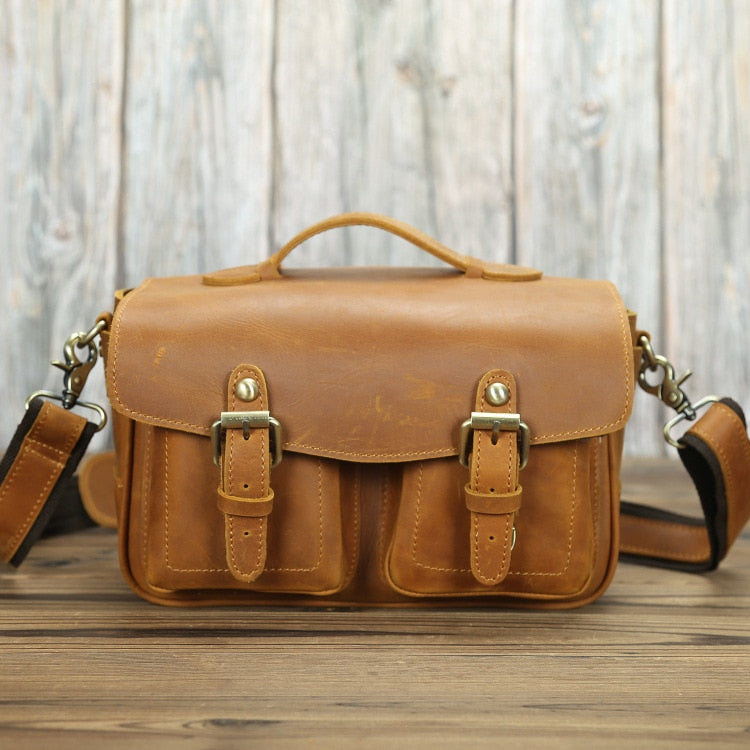 The Faust Leather Camera Bag | Crossbody Vintage Camera Messenger Bag from STEEL HORSE LEATHER