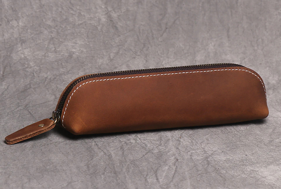 The Paavo Leather Pen Case | Leather Makeup Pouch from STEEL HORSE LEATHER
