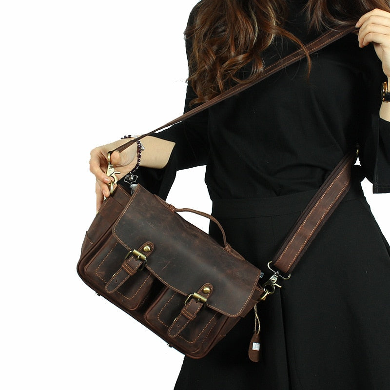 The Faust Leather Camera Bag | Crossbody Vintage Camera Messenger Bag from STEEL HORSE LEATHER